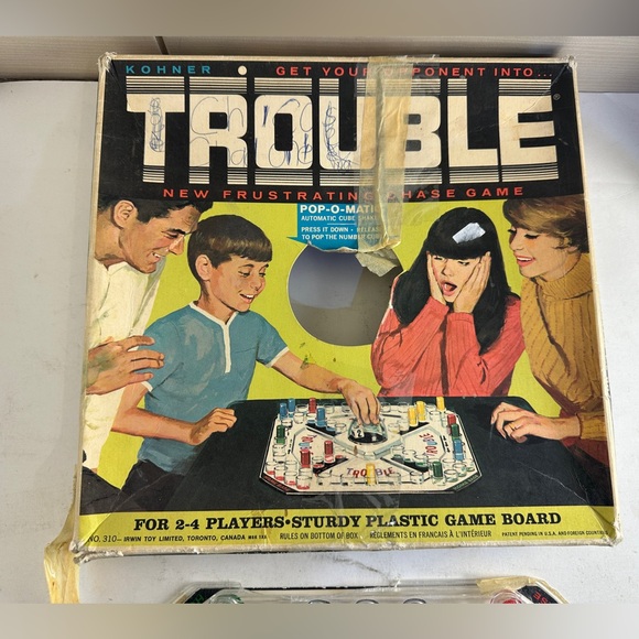 Kohner Other - Vintage Kohner Trouble Pop-O-Matic Board Game 1965
